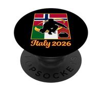 Italy 2026 Curling Norway and Italy Flag 2026 Winter Sports PopSockets PopGrip Adhesivo