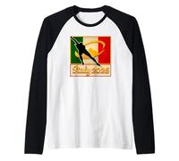 Italy 2026 Speed Skating Vintage Italy Flag Winter Sports Camiseta Manga Raglan