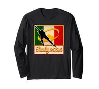 Italy 2026 Speed Skating Vintage Italy Flag Winter Sports Manga Larga
