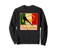 Italy 2026 Speed Skating Vintage Italy Flag Winter Sports Sudadera