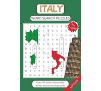 Italy and Italian Themed Word Search Puzzle Book: Easy to Read Print, Full of Italian words, themes, locations, foods in a 6x9 inch size, with over 50+ puzzles