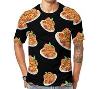 Italy - Camiseta unisex de manga corta, diseño de fideos de pasta, Multicolor, XXL