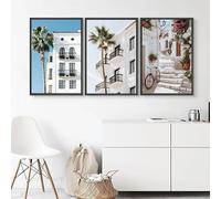 Italy Cityscape Coast Posters and Prints Canvas Printing Wall Art HD Picture for Living Room Home Decoration(40x60cm/3PCS Frameless)