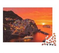 Italy Coast Puzzles 1000 Piezass Material Reciclado Cinque Terre Adult Jigsaws Developing Chicos y Chicas‘s Intelligence Parent Niño Game Activity 70x50cm/1000pcs