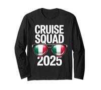 Italy Cruise Squad 2025 Retro Vacation Matching Family Manga Larga