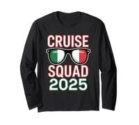 Italy Cruise Squad 2025 Retro Vacation Matching Family Manga Larga