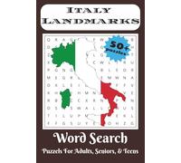 Italy Landmarks Word Search Puzzle Book: Word Searches with Easy to Read Print about Italy Travel, Tourism, Adventure and More | 6x9 inches, 110 pages ... Gift for Vacations, Holidays, and Free Times