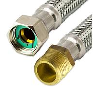 ITALY Manguera flexible de acero inoxidable 3/8" 1/2" 3/4" 1" *ITALY Manguera de conexión sanitaria para el agua doméstica (acero inoxidable, 1" AG x 1" ÜM - 80 cm x 253)