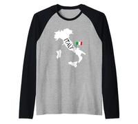 Italy Map Graphic Tees - Novelty T-Shirts & Cool Designs Camiseta Manga Raglan