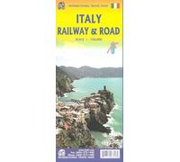 Italy railway & road map