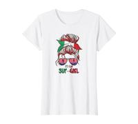 Italy-Sup-Girl Stand Up Paddle Surf Paddleboarding Supboard Camiseta gráfica económica, Mujer, Blanco, S