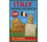 Italy Word Search Puzzle Book: Word Searches for All Ages with Easy to Read Print about Italy | 6x9 inches, 110 Pages | 55+ Puzzles... Perfect Gift ... and Free Time (Around the world word search)