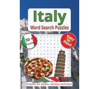 Italy Word Search Puzzle Book: Word Searches with Easy to Read Print about Italian Culture, Food, Landmarks, and More | 6x9 inches, 110 pages | 50+ ... Gift for Vacations, Holidays, and Free Times