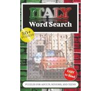 Italy Word Search: Word searches with easy to read print about Italy, Italian Life, and Mediterranean Culture. 6x9 inches, 110 pages, 50+ puzzles …. Gifts for Vacations, Holidays and Spare time