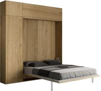 Itamoby Cama abatible 160 vertical con mueble effecto madeira roble natural