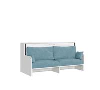 Itamoby Cama individual plegable Kando con sofá y colchón blanco fresno, azul claro