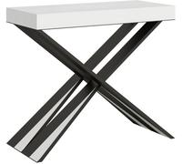 Itamoby Consola extensible 90x40/196 cm efecto madera fresno blanco y hierro
