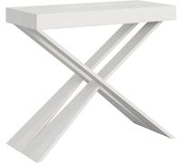 Itamoby Consola extensible 90x40/196 cm efecto madera fresno blanco y hierro