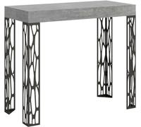 Itamoby Consola extensible 90x40/196 cm efecto madera gris cemento, hierro