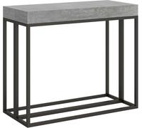 Itamoby Consola extensible 90x40/196 cm efecto madera gris cemento, hierro