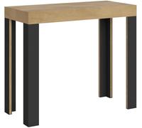 Itamoby Consola extensible 90x40/196 cm efecto madera roble natural, hierro