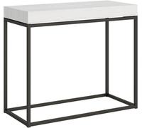 Itamoby Consola extensible 90x40/300 cm efecto madera fresno blanco, hierro