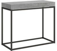 Itamoby Consola extensible 90x40/300 cm efecto madera gris cemento, hierro