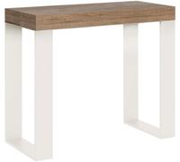 Itamoby Consola extensible 90x40/300 cm efecto madera roble natural y hierro