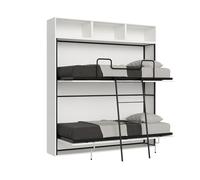 Itamoby Kando - Cama doble con colchón de fresno, color blanco