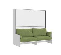 Itamoby Kando Cama doble plegable con sofá y colchón de fresno, color blanco, verde
