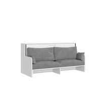Itamoby Kando - Cama individual plegable con sofá de fresno, color blanco y gris