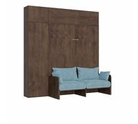Itamoby Kentaro 160 - Cama doble plegable con sofá y muebles de nogal, color azul