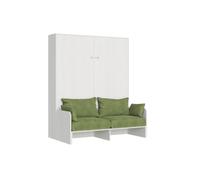 Itamoby Kentaro 160 Kentaro - Cama de matrimonio con sofá blanco fresno, verde