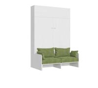 Itamoby Kentaro 160 Kentaro - Cama de matrimonio con sofá y mueble colgante blanco fresno, verde