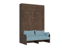 Itamoby Kentaro 160 Kentaro - Cama de matrimonio con sofá y mueble colgante de nogal, color azul