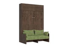 Itamoby Kentaro 160 Kentaro - Cama de matrimonio con sofá y mueble colgante de nogal, color verde