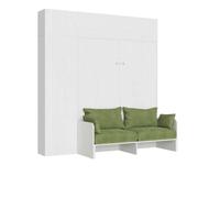 Itamoby Kentaro - Cama doble plegable (160 cm, con sofá y muebles de fresno, color blanco, verde