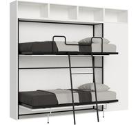 Itamoby Litera abatible horizontal con colchones effecto madeira fresno blanco
