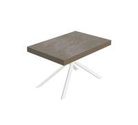 Itamoby Mesa extensible 120/224 x 90 cm Niket gris con patas blancas