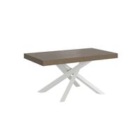 Itamoby Mesa extensible 160/264 x 90 cm Volantis gris con patas blancas
