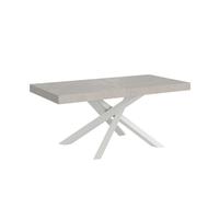 Itamoby - Mesa extensible (200/304 x 90 cm, con patas blancas)