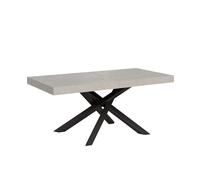 Itamoby - Mesa extensible (200/304 x 90 cm, con volantis premium, patas de cachemir, color gris