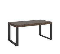 Itamoby - Mesa extensible (200/460 x 90 cm), color nogal Tecno con patas color gris