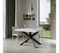 Itamoby, mesa extensible Volantis 130 - > 234 cm, tablero de cemento y marco antracita L.130 P.90 H.77 (extensible hasta L.234 con dos extensiones)