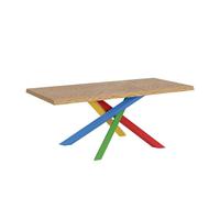Itamoby - Mesa fija (90 x 180 cm), color roble descortado 4/B