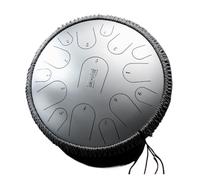 Itanium - Tambor de lengua de acero, pandereta de percusión vacía, instrumento musical, profesión, 15 notas, 13 pulgadas, tono D (color plateado)