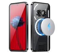 iTape Compatible con Nothing Phone 2a Magic Shield - Carcasa metálica para teléfono móvil, protección completa de 360°, carga inalámbrica magnética, con protección de lente de cámara, color negro