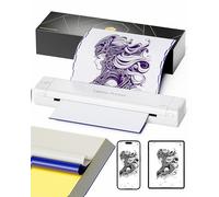 Itari TP81 - Impresora de tatuajes con 10 papeles de transferencia de tatuajes, elección profesional para artistas o practicantes de tatuajes, color blanco