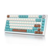 iTastatur Teclado inalámbrico para juegos de 82 teclas, 75 por ciento, triple modo, Bluetooth/2.4 GHz/USB, prelubricado, teclado mecánico intercambiable en caliente, con perilla y almohadillas