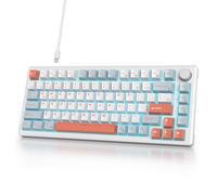 iTastatur Teclado para juegos con cable al 75 %, montaje de junta intercambiable en caliente, interruptor blanco, teclado mecánico TKL de 82 teclas, NKRO cremoso para PC, portátil, Windows Gamer